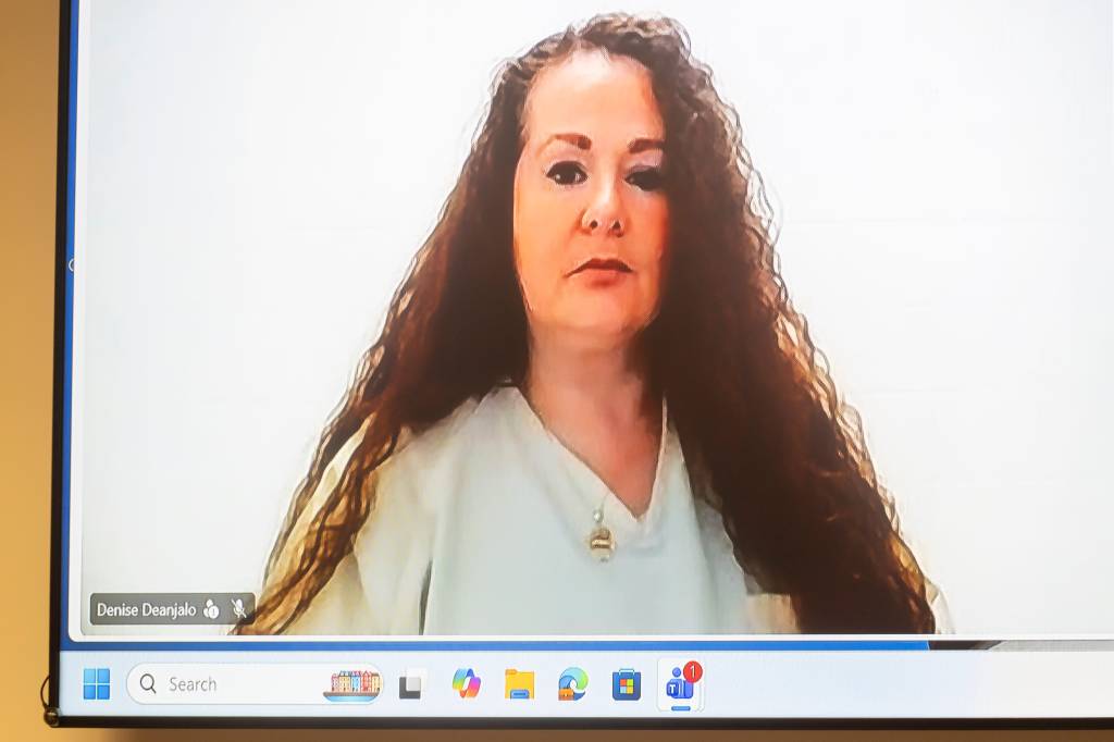 Christa Gail Pike appears remotely for her hearing from Deborah K. Johnson Rehabilitation.